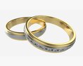 Gold Diamond Ring Jewelry 08 3D модель