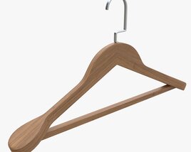 Hanger For Clothes Wooden 01 Dark 3D model