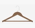 Hanger For Clothes Wooden 01 Dark 3D 모델 