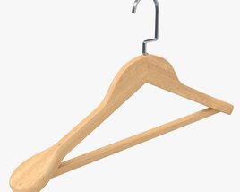 Hanger For Clothes Wooden 01 Light 3D model