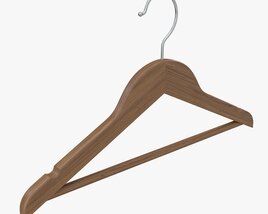 Hanger For Clothes Wooden 02 Dark 3D model