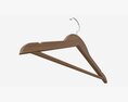 Hanger For Clothes Wooden 02 Dark 3D 모델 