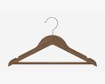 Hanger For Clothes Wooden 02 Dark 3D-Modell