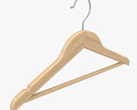 Hanger For Clothes Wooden 02 Light Modèle 3D