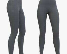 High Waisted Leggings For Women Gray Modello 3D