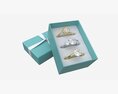 Jewelry Box With Rings And Ribbon Open 3d model