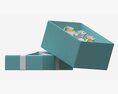 Jewelry Box With Rings And Ribbon Open 3D модель