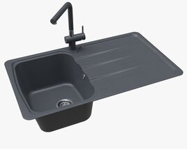 Kitchen Sink Faucet 01 Black Onyx Modèle 3D