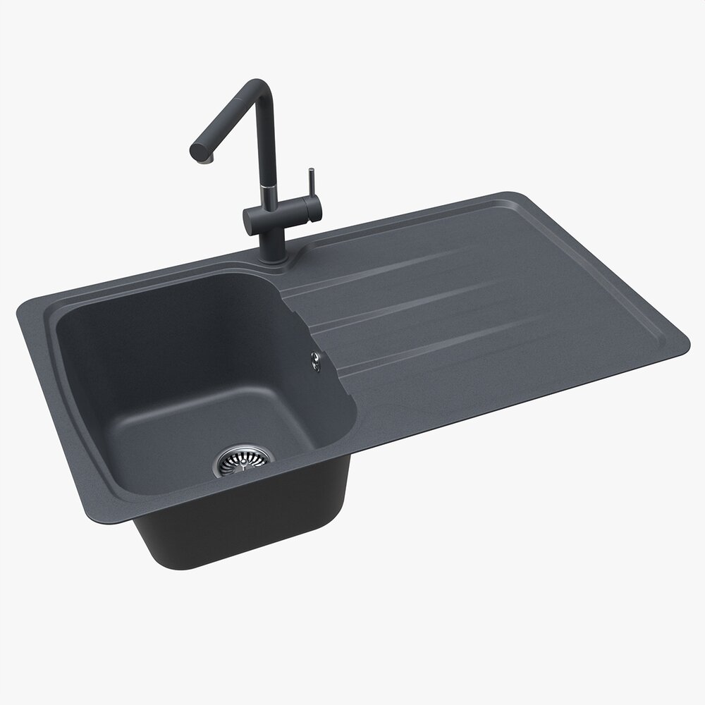 Kitchen Sink Faucet 01 Black Onyx Modello 3D