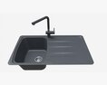 Kitchen Sink Faucet 01 Black Onyx 3D 모델 