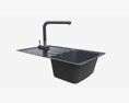 Kitchen Sink Faucet 01 Black Onyx Modèle 3d