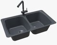 Kitchen Sink Faucet 02 Black Onyx Modèle 3d