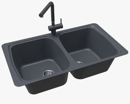 Kitchen Sink Faucet 02 Black Onyx 3D-Modell