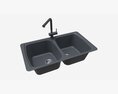 Kitchen Sink Faucet 02 Black Onyx 3D 모델 