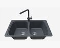 Kitchen Sink Faucet 02 Black Onyx Modello 3D