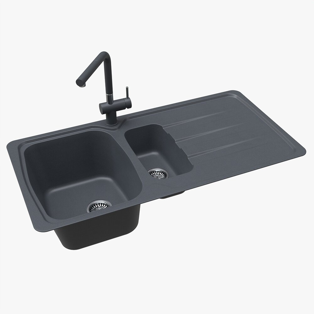 Kitchen Sink Faucet 03 Black Onyx 3D 모델 