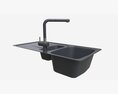 Kitchen Sink Faucet 03 Black Onyx 3D 모델 