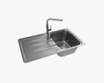 Kitchen Sink Faucet 04 Stainless Steel Modelo 3D