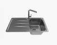 Kitchen Sink Faucet 04 Stainless Steel 3Dモデル