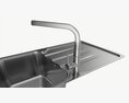 Kitchen Sink Faucet 04 Stainless Steel 3d model