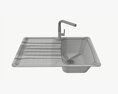 Kitchen Sink Faucet 04 Stainless Steel 3D модель