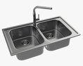 Kitchen Sink Faucet 05 Stainless Steel Modelo 3d