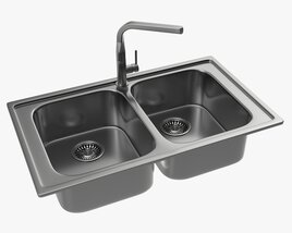 Kitchen Sink Faucet 05 Stainless Steel 3Dモデル