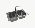 Kitchen Sink Faucet 05 Stainless Steel 3D-Modell