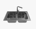 Kitchen Sink Faucet 05 Stainless Steel Modello 3D