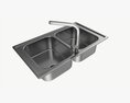 Kitchen Sink Faucet 05 Stainless Steel 3D 모델 