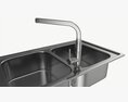 Kitchen Sink Faucet 05 Stainless Steel Modello 3D