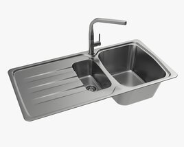 Kitchen Sink Faucet 06 Stainless Steel 3D-Modell
