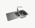 Kitchen Sink Faucet 06 Stainless Steel Modello 3D