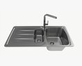 Kitchen Sink Faucet 06 Stainless Steel 3d model