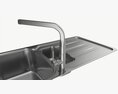 Kitchen Sink Faucet 06 Stainless Steel 3d model