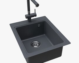 Kitchen Sink Faucet 07 Black Onyx Modelo 3D