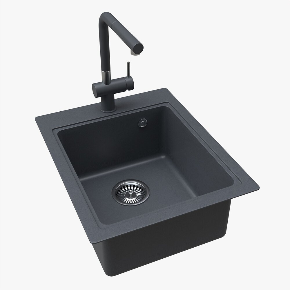 Kitchen Sink Faucet 07 Black Onyx 3D-Modell