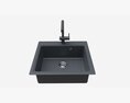 Kitchen Sink Faucet 08 Black Onyx 3D-Modell