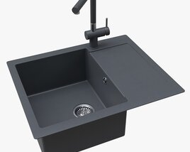Kitchen Sink Faucet 09 Black Onyx Modello 3D
