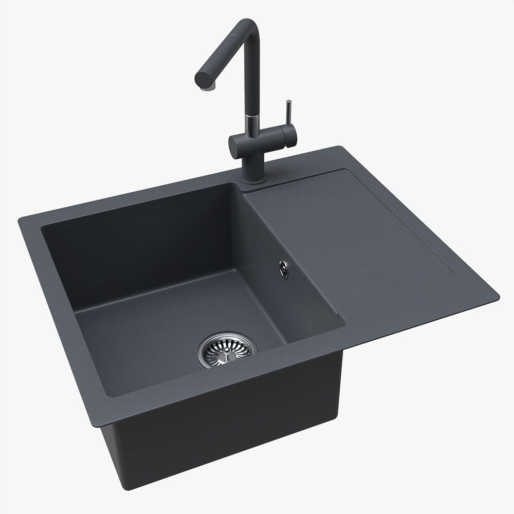 Kitchen Sink Faucet 09 Black Onyx 3Dモデル