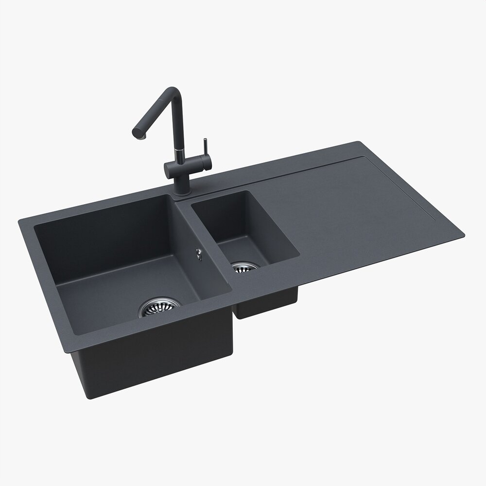 Kitchen Sink Faucet 11 Black Onyx Modelo 3d