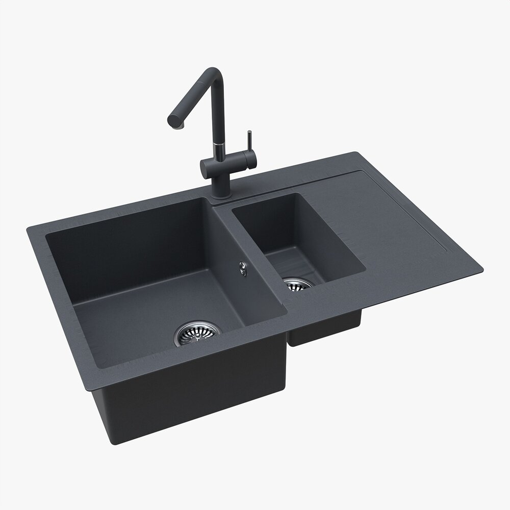Kitchen Sink Faucet 12 Black Onyx 3D 모델 