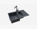 Kitchen Sink Faucet 12 Black Onyx 3D 모델 