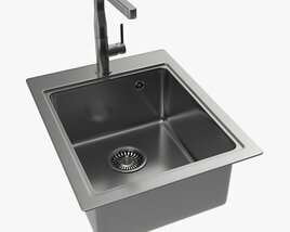 Kitchen Sink Faucet 13 Stainless Steel 3D модель