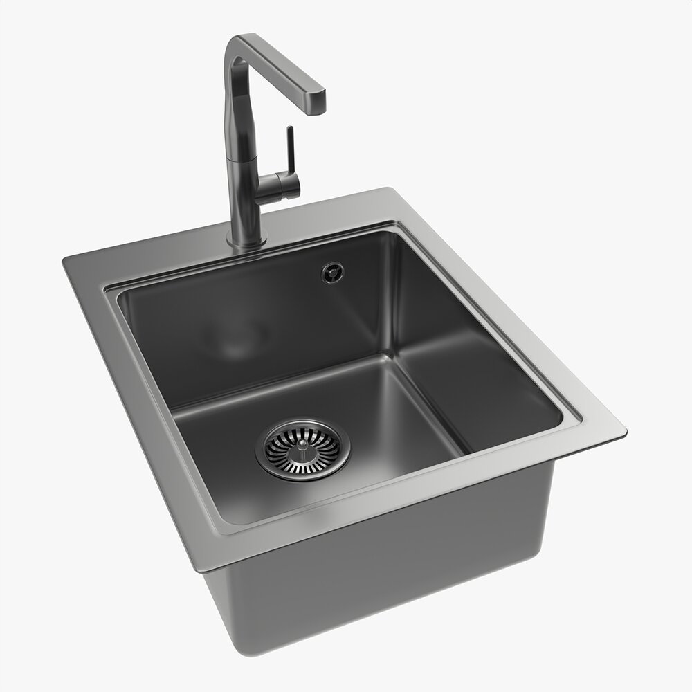 Kitchen Sink Faucet 13 Stainless Steel 3D模型