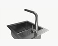 Kitchen Sink Faucet 13 Stainless Steel 3D 모델 