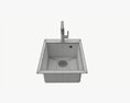 Kitchen Sink Faucet 13 Stainless Steel 3d model