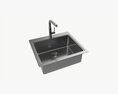 Kitchen Sink Faucet 14 Stainless Steel 3D-Modell