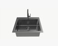 Kitchen Sink Faucet 14 Stainless Steel 3D模型