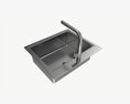Kitchen Sink Faucet 14 Stainless Steel 3D 모델 